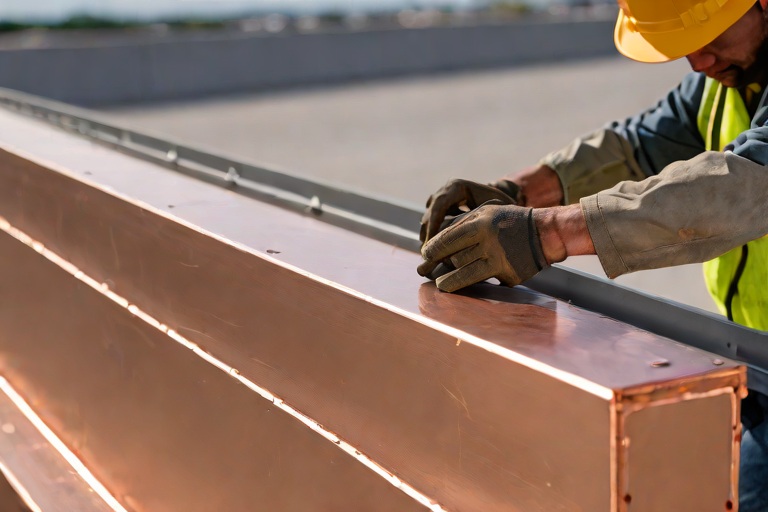 Parapet Wall Heavy-Gauge 20-Gauge Kynar 500 Coping Cap Continuous Cleat Locking on Commercial Commercial Fleet Maintenance Hangars