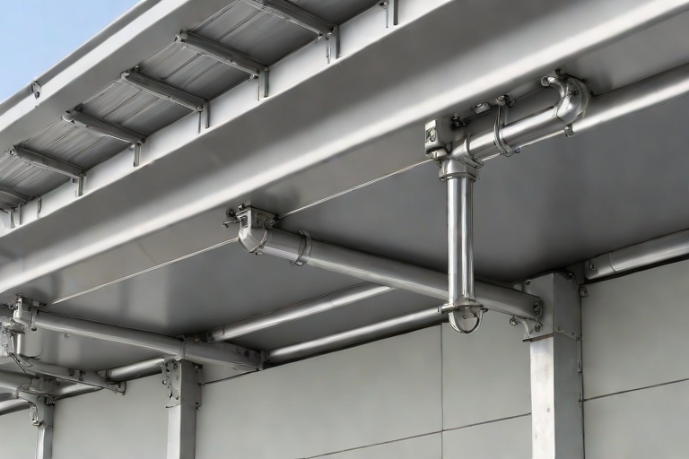 Industrial Drainage Scuppers, Overflow Weirs & Heavy Downspout Expansion Bellows on Commercial Chemical Processing Facilitys