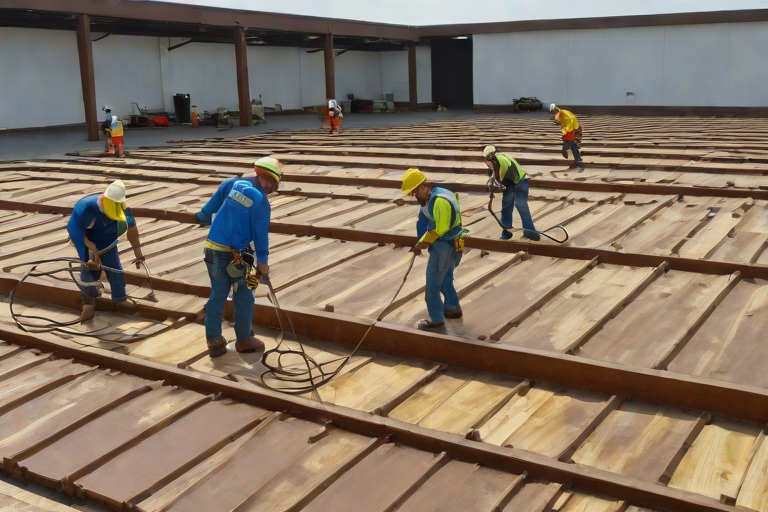 Complete Old Roof Tear-Offs Down to Clean Wood Decking & Substrate Remediation on Commercial Port Marine Shipping Warehouses