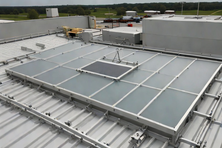 OSHA-Compliant Skylight Fall-Protection Curbs & Heavy-Duty Security Screens on Commercial Food Packaging & Cold Logistics Plants