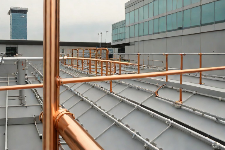 Lightning Protection System Air Terminal Stanchion Flashing & Membrane Bonding on Commercial Financial Institution Data Vaults