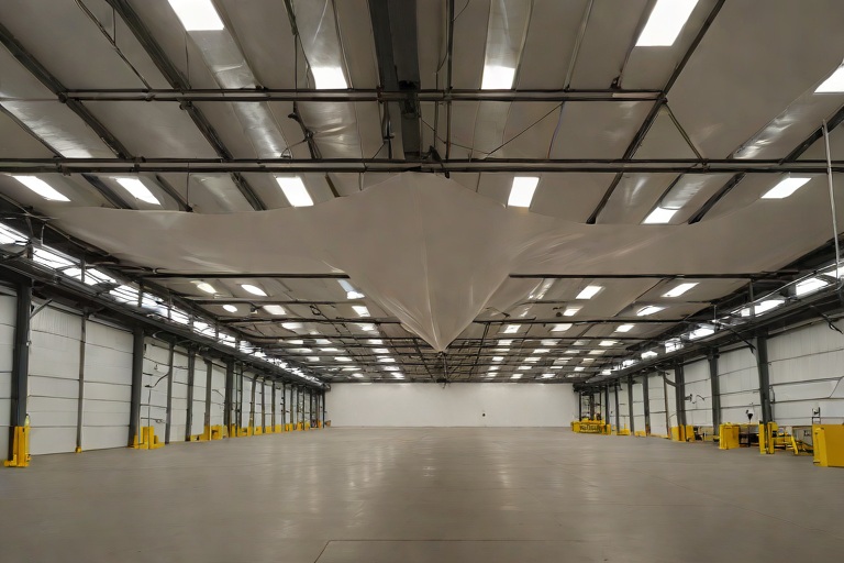 Active Emergency Leak Catchment Tarps & Interior Production Bay Diversion on Commercial Intermodal Cargo Freight Terminals