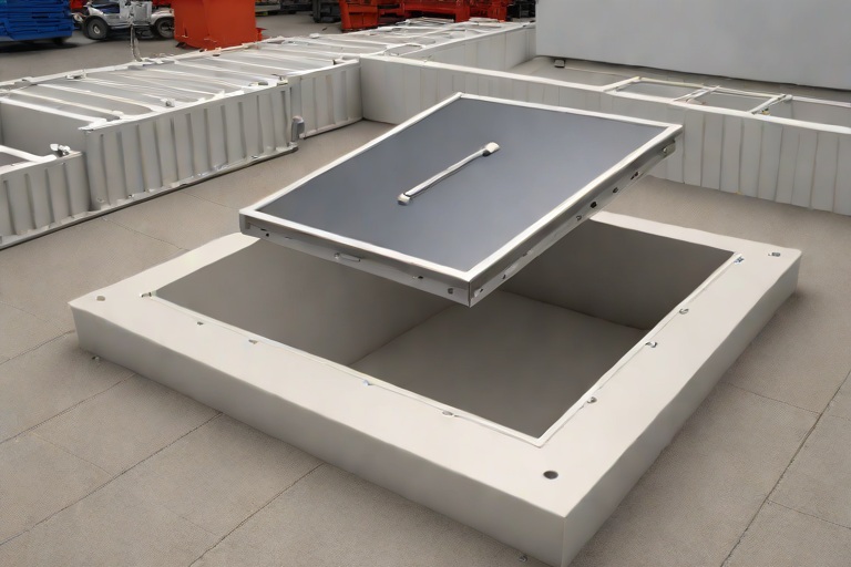 Commercial Roof Hatch Safety Grab Bars & Compression Curb Gasket Weatherproofing on Commercial Financial Institution Data Vaults