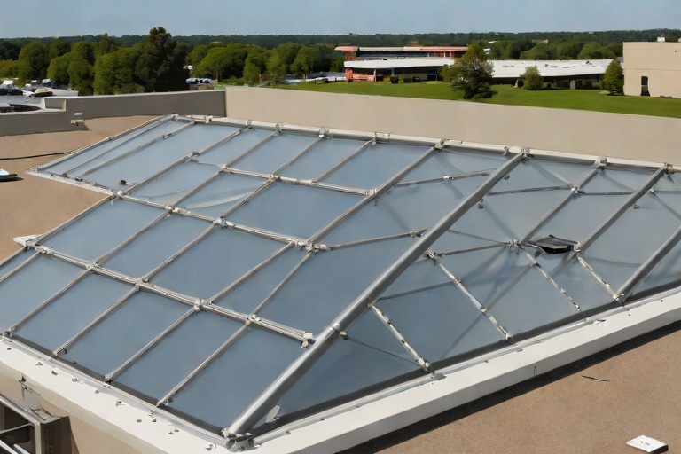 OSHA-Compliant Skylight Fall-Protection Curbs & Heavy-Duty Security Screens on Commercial Suburban Corporate Office Parks