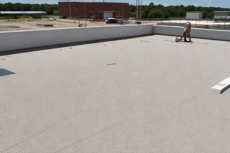 Aged Built-Up Asphalt (BUR) Commercial Roof Restoration with Fluid Silicone Systems