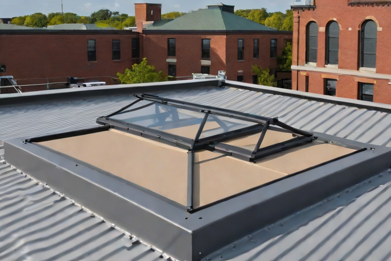 Commercial Roof Hatch Safety Grab Bars & Compression Curb Gasket Weatherproofing on Commercial Historic Sanctuary & Education Annexs
