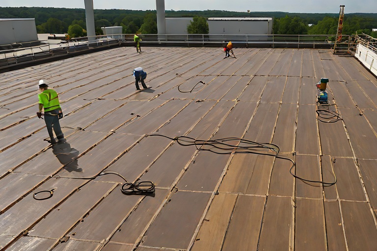 Complete Old Roof Tear-Offs Down to Clean Wood Decking & Substrate Remediation on Commercial Chemical Processing Facilitys
