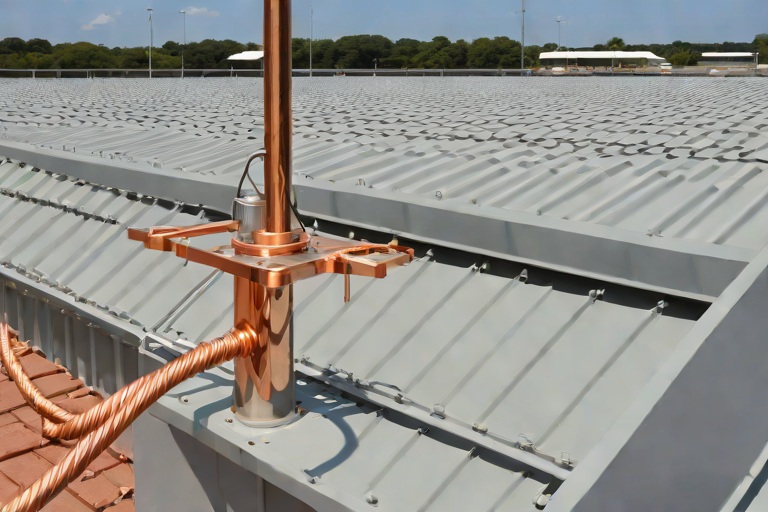 Lightning Protection System Air Terminal Stanchion Flashing & Membrane Bonding on Commercial Government Secure Records Archives