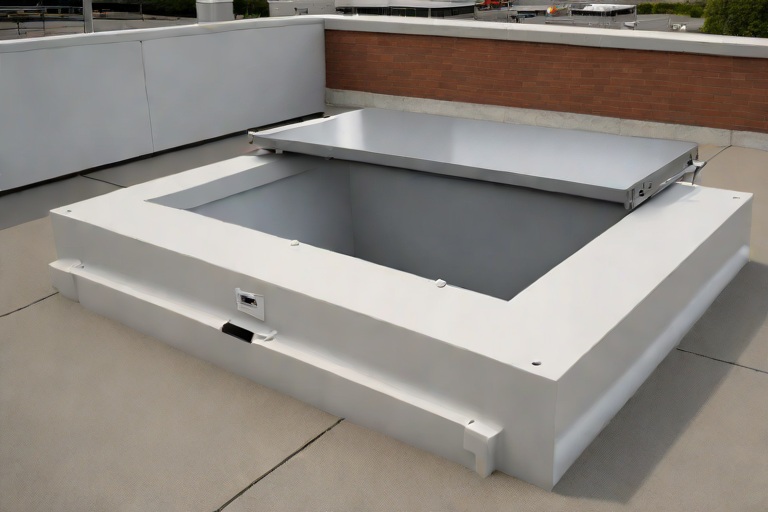 Commercial Roof Hatch Safety Grab Bars & Compression Curb Gasket Weatherproofing on Commercial Government Secure Records Archives