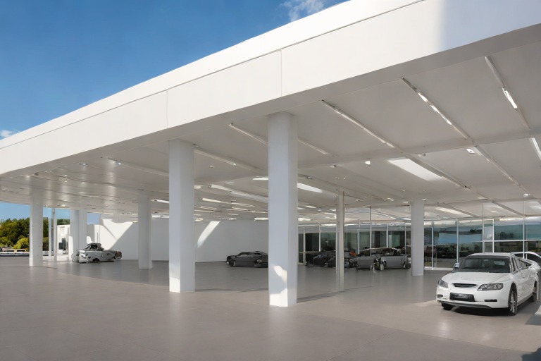 Automotive Dealership Showroom & Service Garage Commercial Roof Engineering