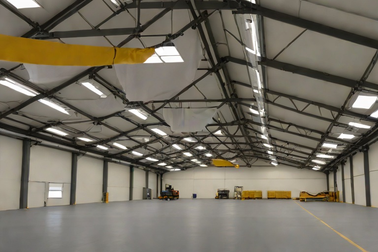 Active Emergency Leak Catchment Tarps & Interior Production Bay Diversion on Commercial Suburban Corporate Office Parks
