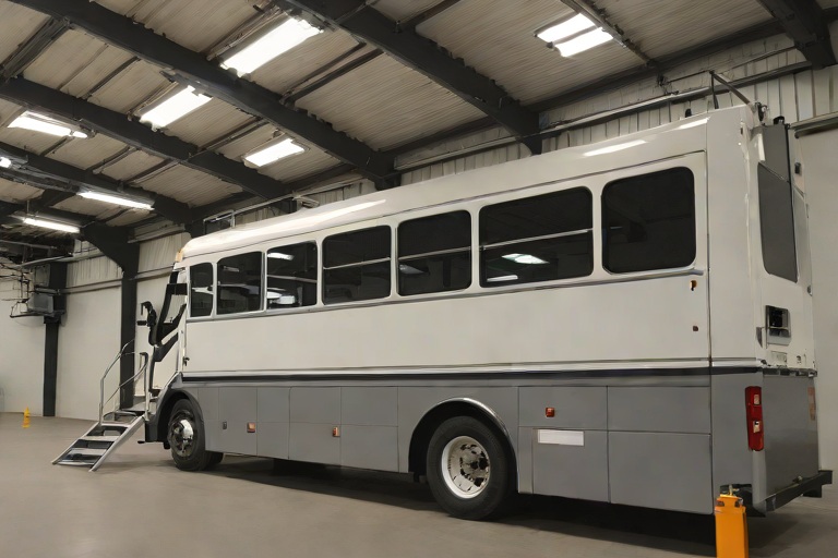Commercial Roof Hatch Safety Grab Bars & Compression Curb Gasket Weatherproofing on Commercial Public Transit Maintenance Bus Barns