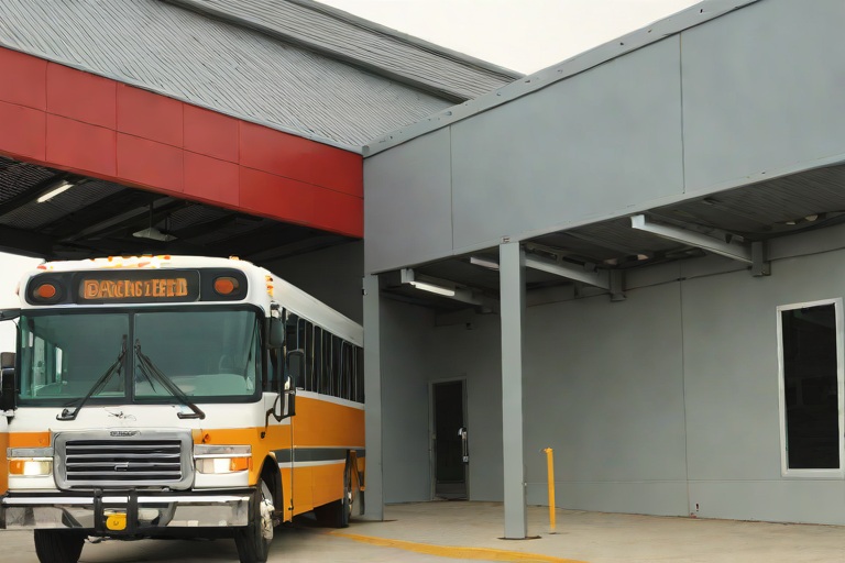 Multi-Tier Conductor Head Overflow Spillways & Freeze-Thaw Downspout Burst Defense on Commercial Public Transit Maintenance Bus Barns