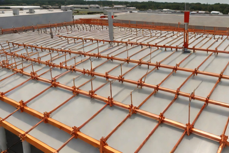 Lightning Protection System Air Terminal Stanchion Flashing & Membrane Bonding on Commercial Big-Box Retail Power Centers