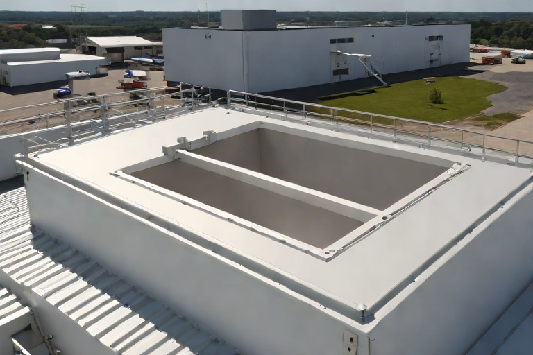 Commercial Roof Hatch Safety Grab Bars & Compression Curb Gasket Weatherproofing on Commercial Food Packaging & Cold Logistics Plants