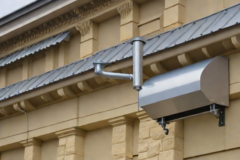 Industrial Drainage Scuppers, Overflow Weirs & Heavy Downspout Expansion Bellows on Commercial Historic Sanctuary & Education Annexs
