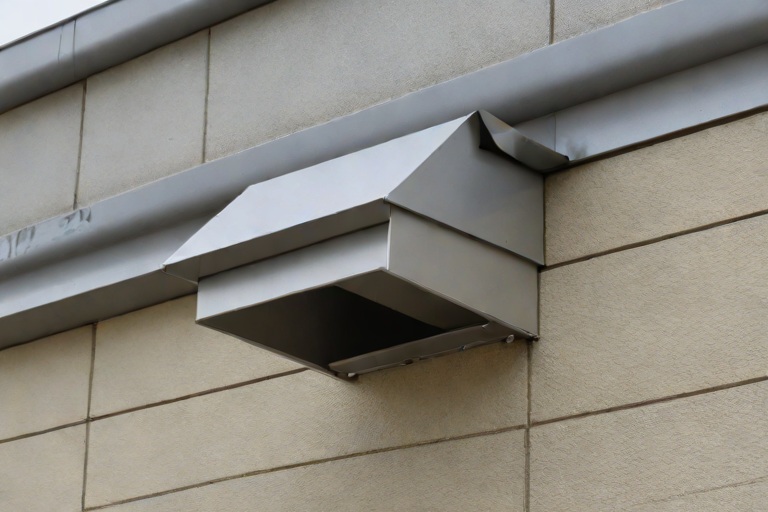 Industrial Drainage Scuppers, Overflow Weirs & Heavy Downspout Expansion Bellows on Commercial Government Secure Records Archives