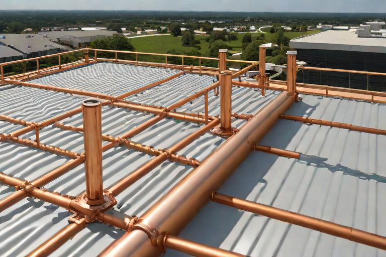 Lightning Protection System Air Terminal Stanchion Flashing & Membrane Bonding on Commercial Regional Healthcare Medical Centers