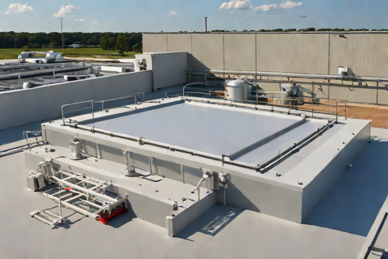 Commercial Roof Hatch Safety Grab Bars & Compression Curb Gasket Weatherproofing on Commercial Chemical Processing Facilitys
