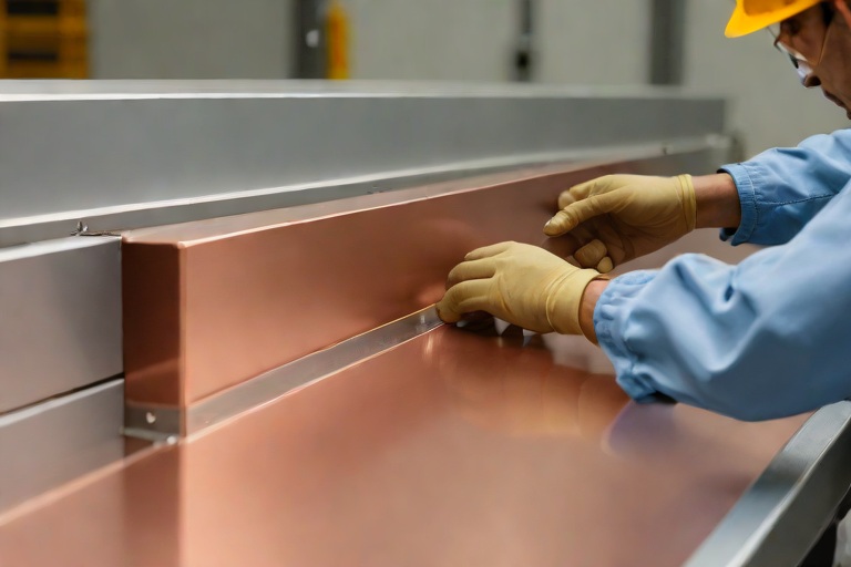 Parapet Wall Heavy-Gauge 20-Gauge Kynar 500 Coping Cap Continuous Cleat Locking on Commercial Semiconductor Cleanroom Fabs