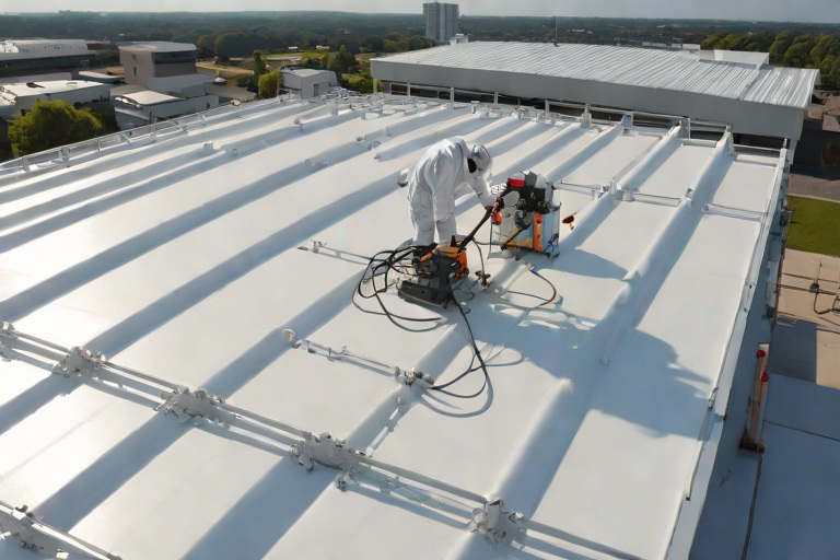 High-Solids Silicone Monolithic Coating Restoration & Albedo Reflectance on Commercial University Research Laboratorys