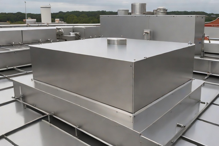 Commercial Kitchen Grease Containment & 304 Stainless Steel Catchment Shielding on Commercial Financial Institution Data Vaults