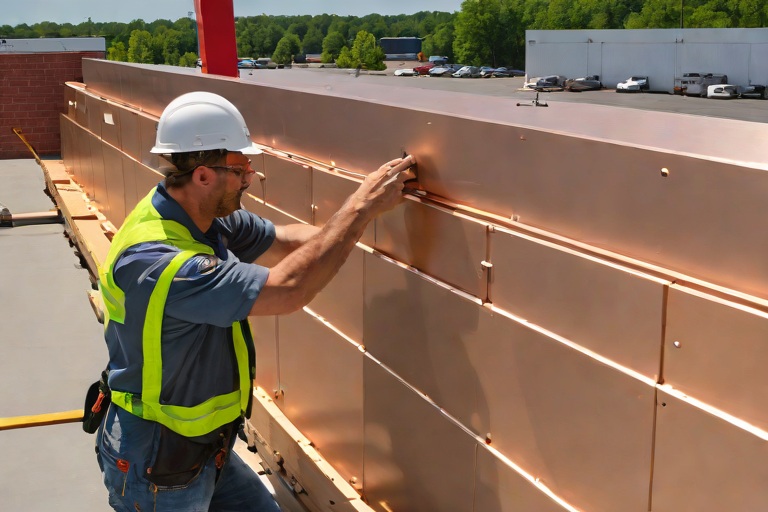 Parapet Wall Heavy-Gauge 20-Gauge Kynar 500 Coping Cap Continuous Cleat Locking on Commercial Big-Box Retail Power Centers