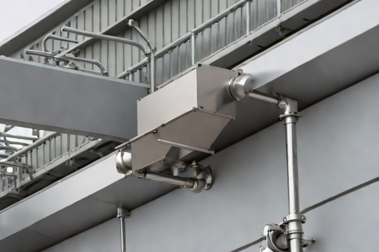 Industrial Drainage Scuppers, Overflow Weirs & Heavy Downspout Expansion Bellows on Commercial Food Packaging & Cold Logistics Plants