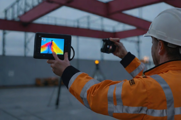 Non-Destructive Substrate Moisture Scans on Commercial Port Marine Shipping Warehouses