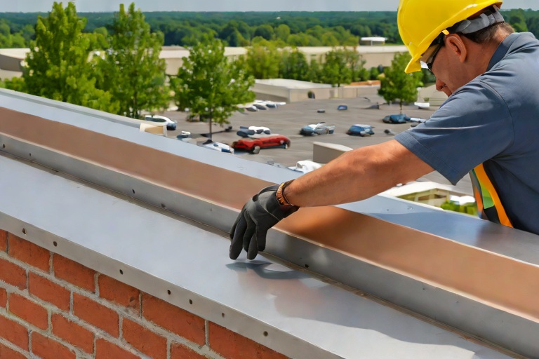 Parapet Wall Heavy-Gauge 20-Gauge Kynar 500 Coping Cap Continuous Cleat Locking on Commercial Suburban Corporate Office Parks