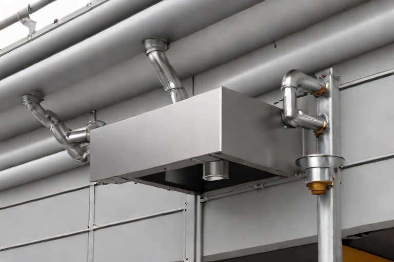 Industrial Drainage Scuppers, Overflow Weirs & Heavy Downspout Expansion Bellows on Commercial Big-Box Retail Power Centers