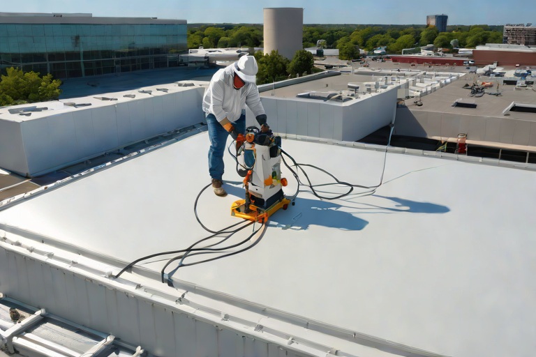 High-Solids Silicone Monolithic Coating Restoration & Albedo Reflectance on Commercial Municipal City Hall & Administrative Complexs