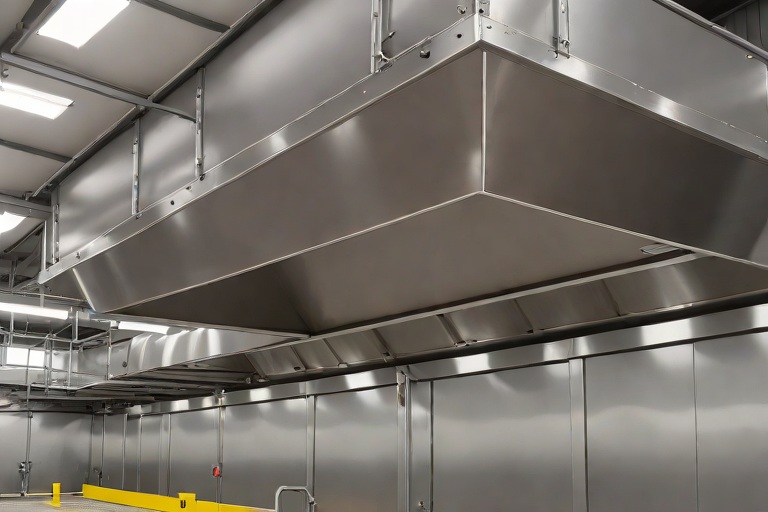 Commercial Kitchen Grease Containment & 304 Stainless Steel Catchment Shielding on Commercial Public Transit Maintenance Bus Barns