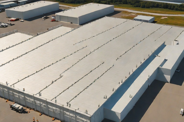 Tapered Polyiso Drainage Layouts (1/4-In/Ft) & Geometric Cricket Sizing on Commercial Commercial Fleet Maintenance Hangars