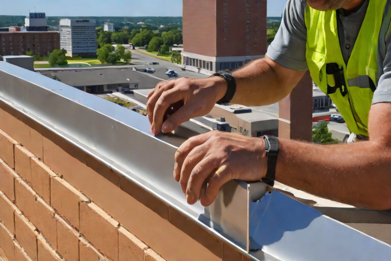 Parapet Wall Heavy-Gauge 20-Gauge Kynar 500 Coping Cap Continuous Cleat Locking on Commercial Municipal City Hall & Administrative Complexs