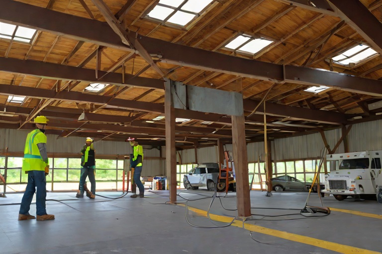 Complete Old Roof Tear-Offs Down to Clean Wood Decking & Substrate Remediation on Commercial Public Transit Maintenance Bus Barns